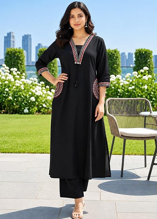 Abhivani Women's Straight Kurta with Pant Set
