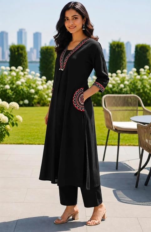 Abhivani Women's Straight Kurta with Pant Set