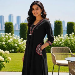 Abhivani Women's Straight Kurta with Pant Set