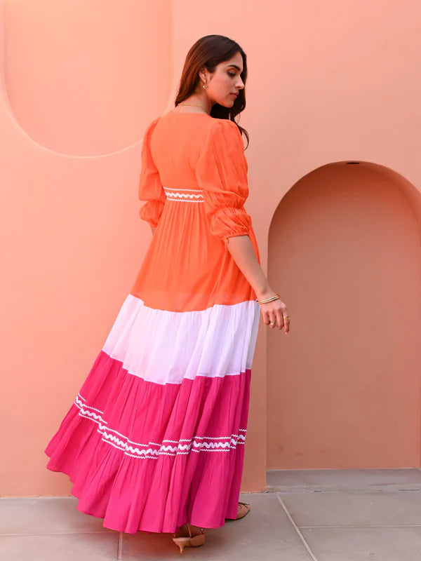 Zaria Sunset Colorblock Dress