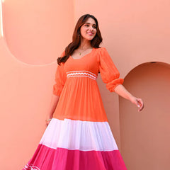 Zaria Sunset Colorblock Dress