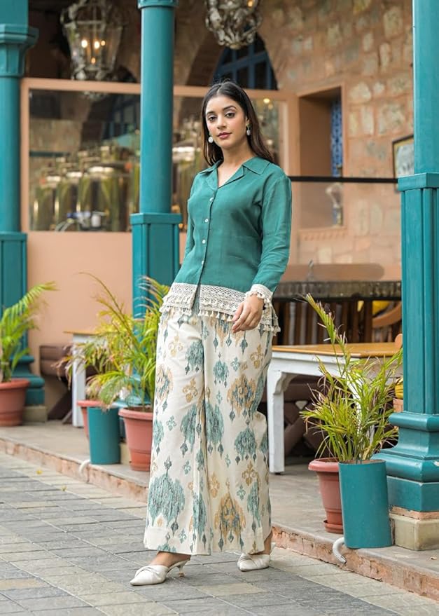 Ziya Teal Printed Co-ord Set