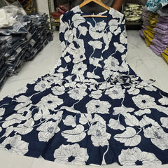 Midnight Bloom Navy Tiered Midi Dress