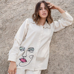 Ivory Muse Hand-Art Co-Ord Set