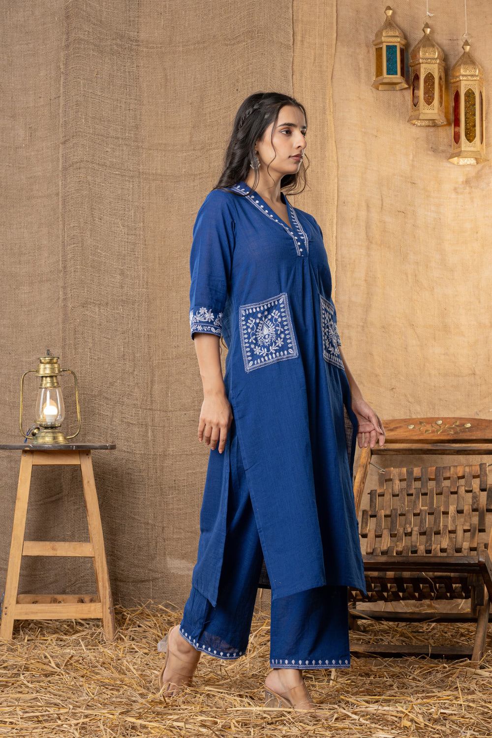 Neelam Hand-Embroidered Kurta Pant Set