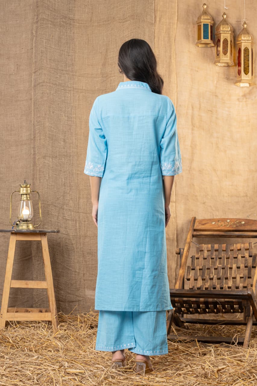 Neelara Hand-Embroidered Kurta Pant Set