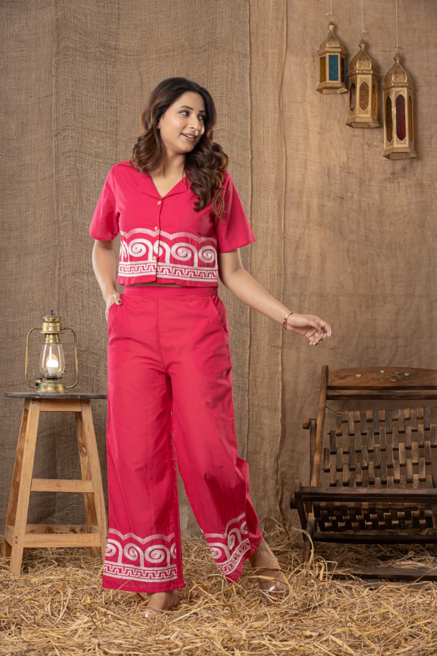 Gulabi Spiral Co-Ord Set