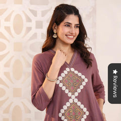 Mehru Geometric Embroidered Kurta Set