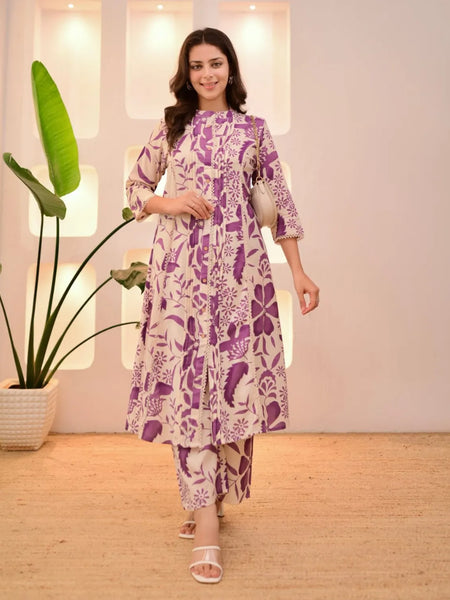 Jamunia Bloom Cotton Kurta Set