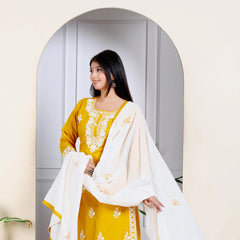 Lucknowi Cotton Suit Set