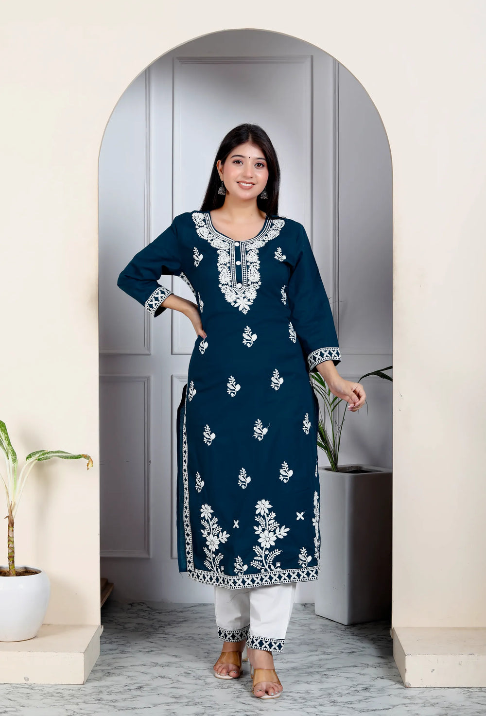 Lucknowi Cotton Suit Set