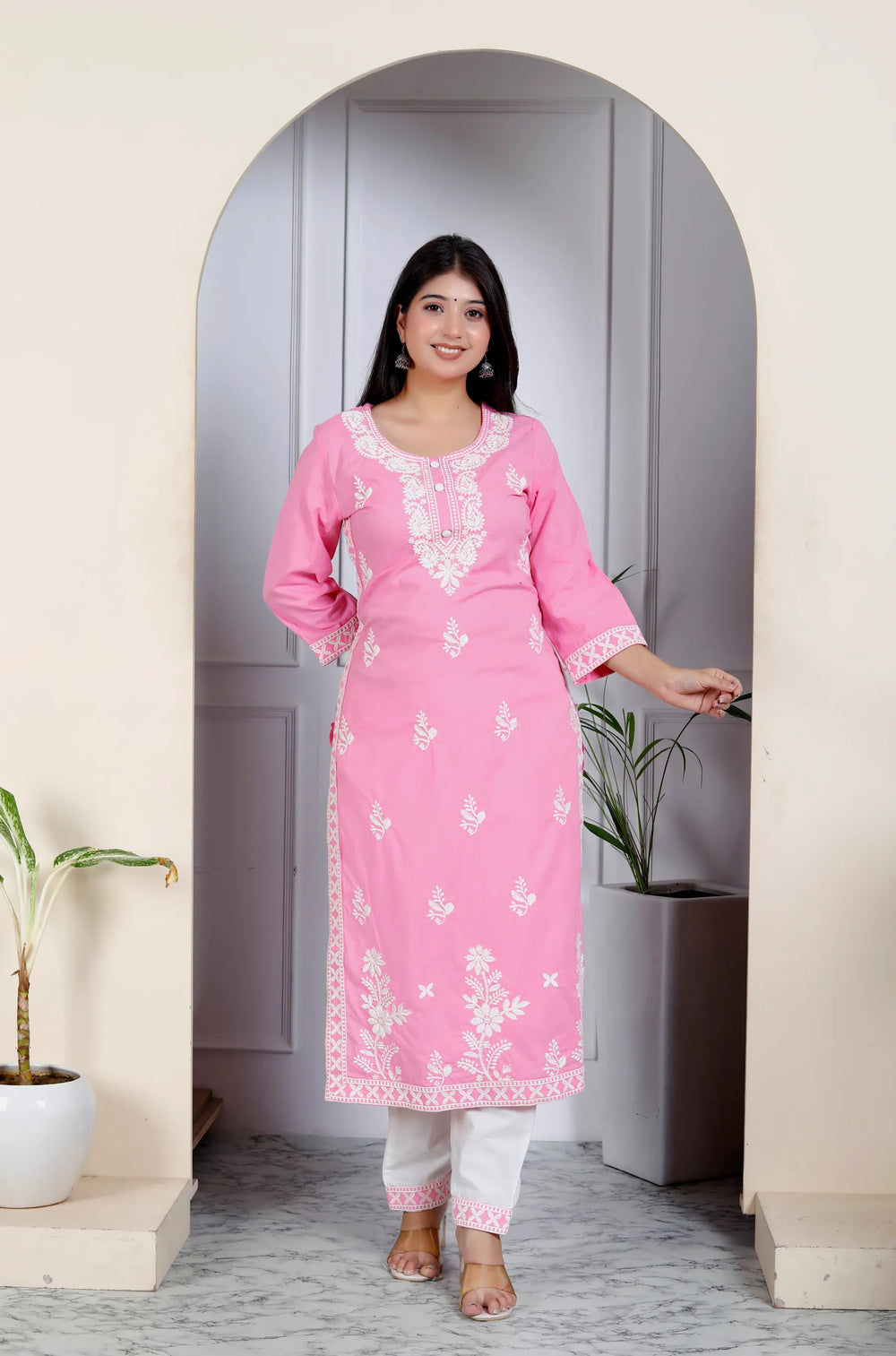 Lucknowi Cotton Suit Set