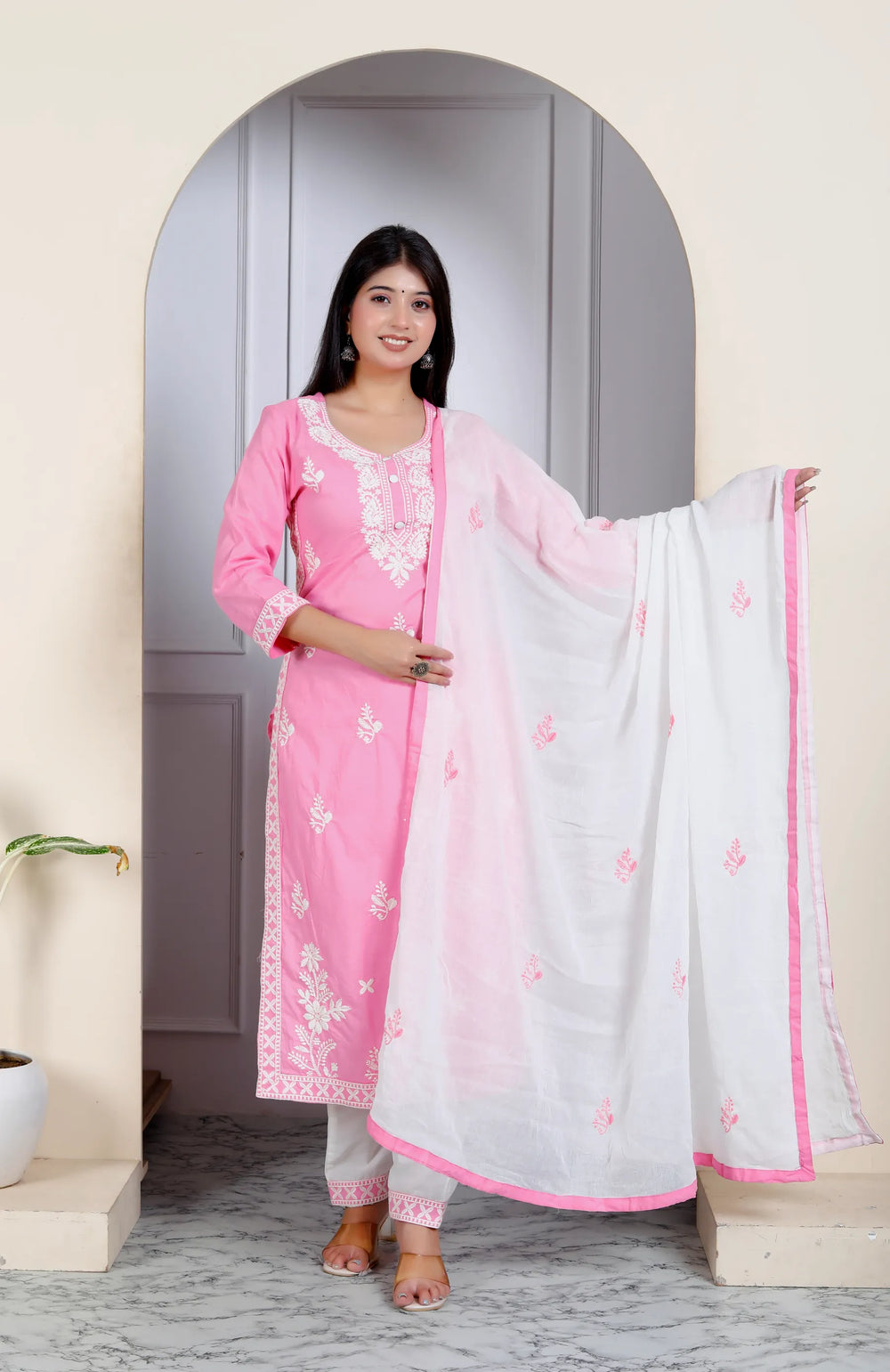 Lucknowi Cotton Suit Set