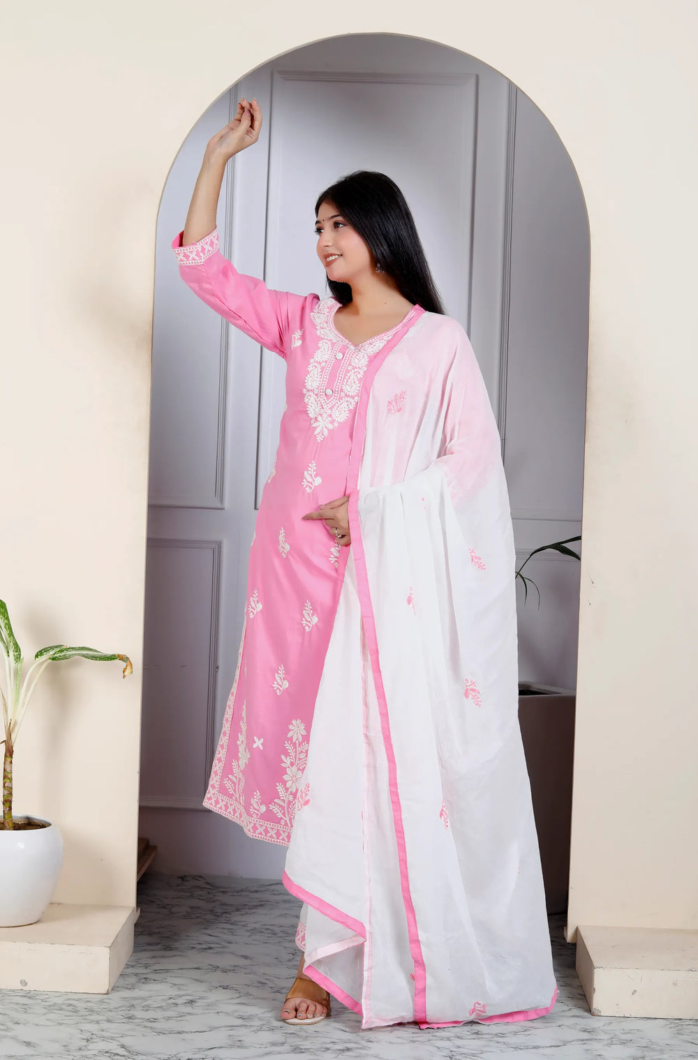Lucknowi Cotton Suit Set