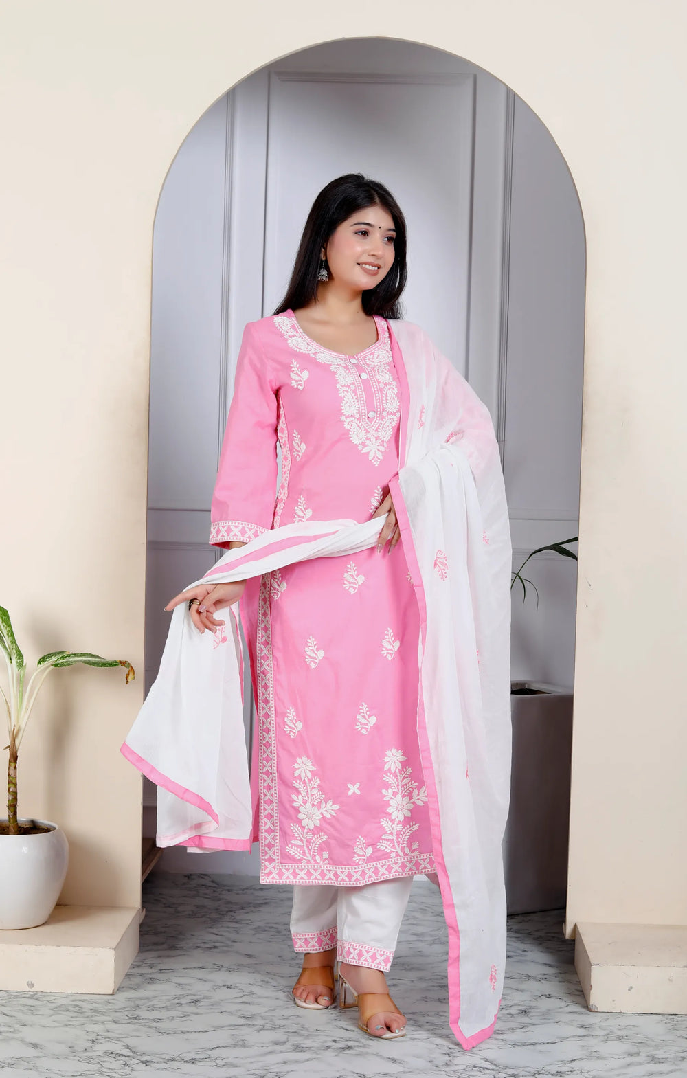 Lucknowi Cotton Suit Set