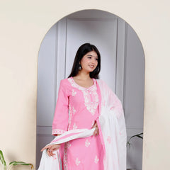 Lucknowi Cotton Suit Set