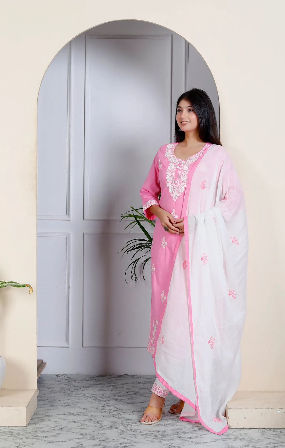 Lucknowi Cotton Suit Set