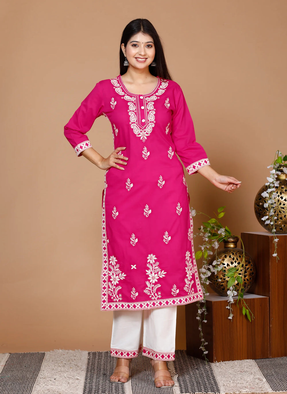 Lucknowi Cotton Suit Set