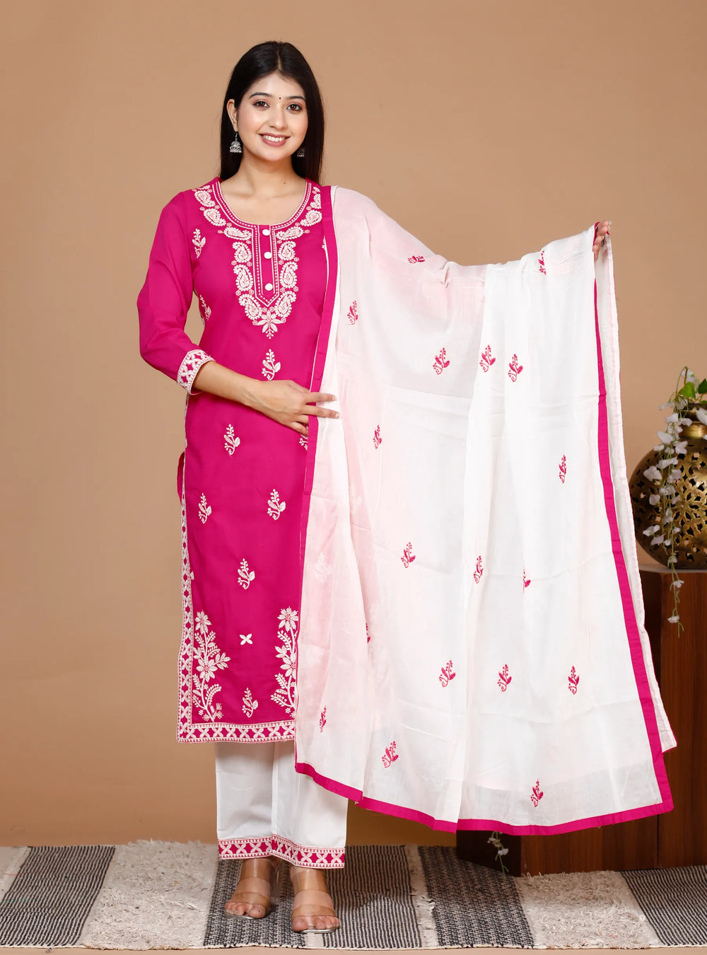 Lucknowi Cotton Suit Set