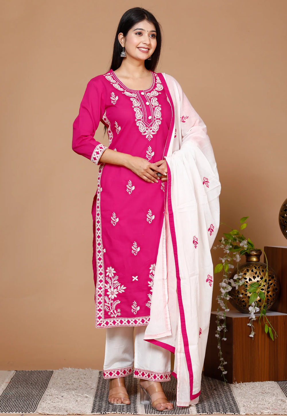 Lucknowi Cotton Suit Set