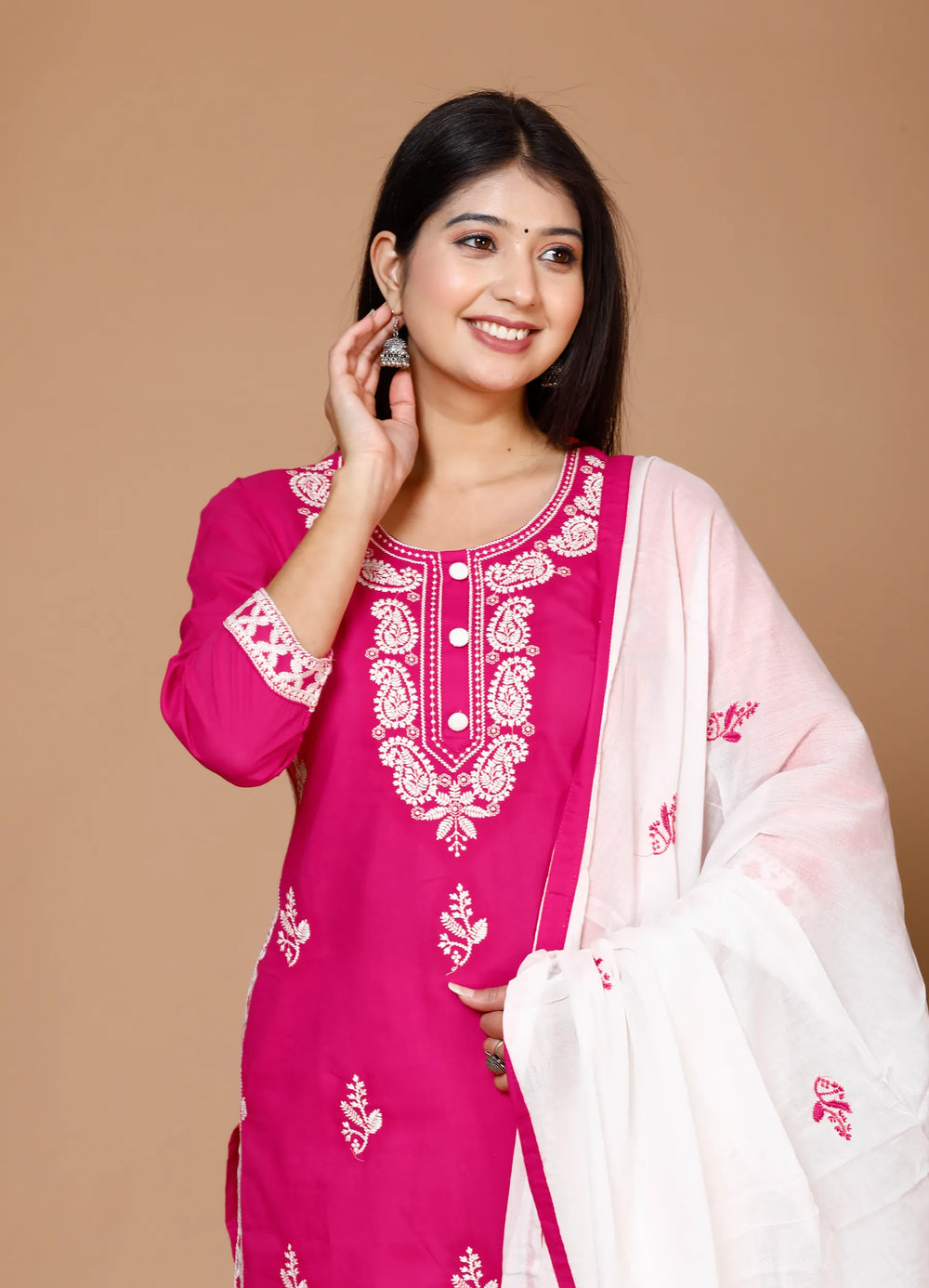 Lucknowi Cotton Suit Set