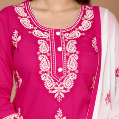 Lucknowi Cotton Suit Set
