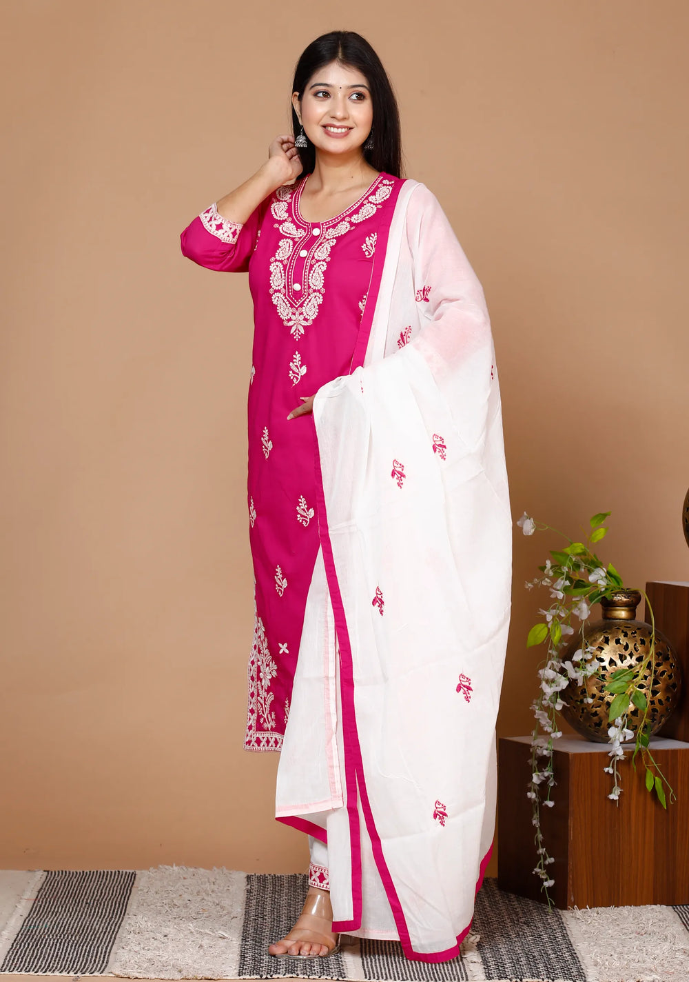 Lucknowi Cotton Suit Set