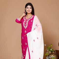 Lucknowi Cotton Suit Set