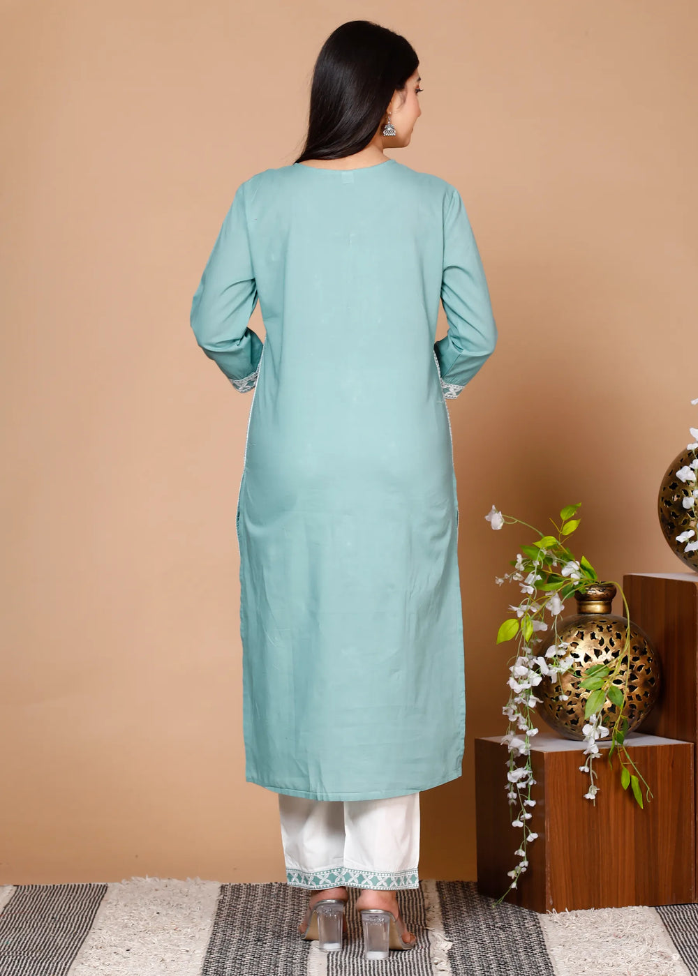 Lucknowi Cotton Suit Set