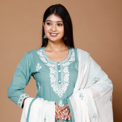 Lucknowi Cotton Suit Set
