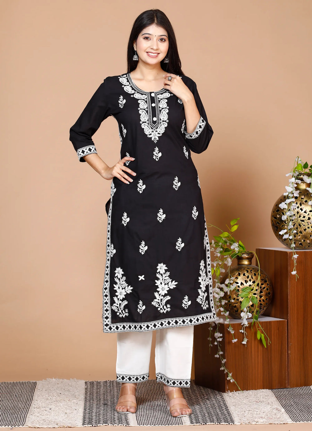 Lucknowi Cotton Suit Set