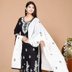 Lucknowi Cotton Suit Set