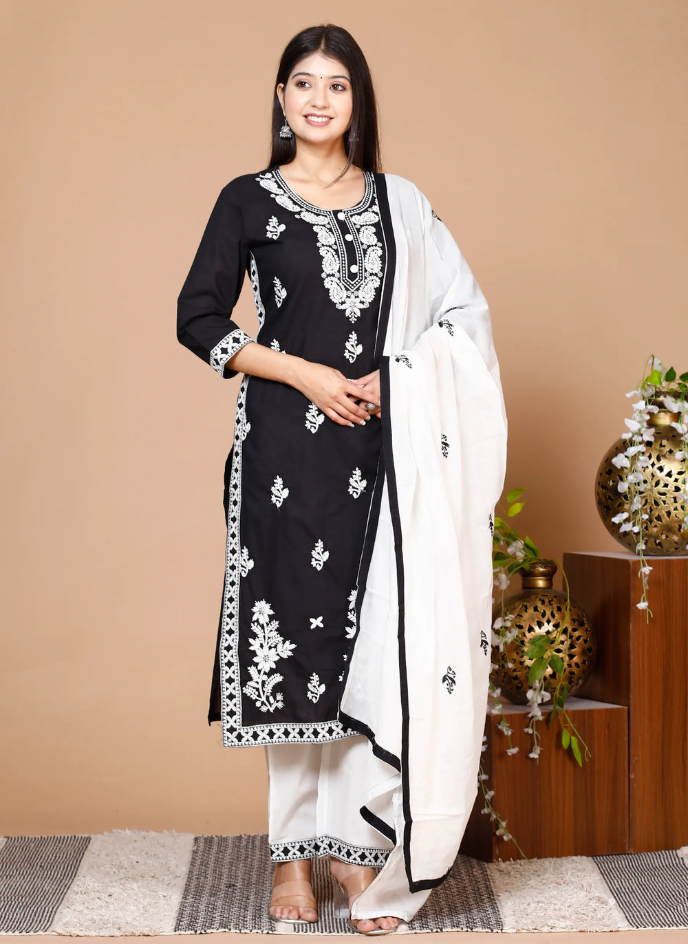 Lucknowi Cotton Suit Set
