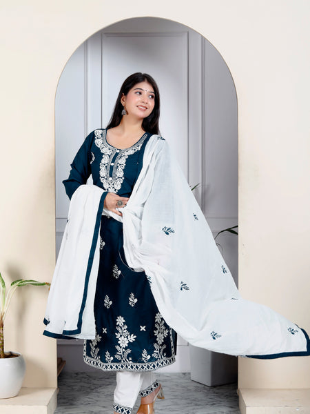 Lucknowi Cotton Suit Set