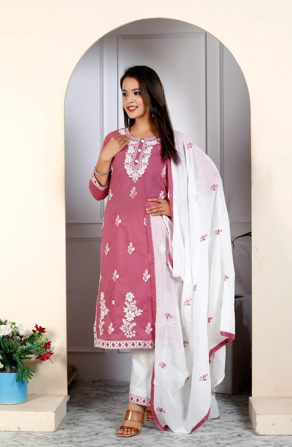 Lucknowi Cotton Suit Set