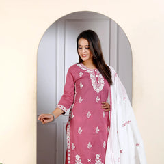 Lucknowi Cotton Suit Set