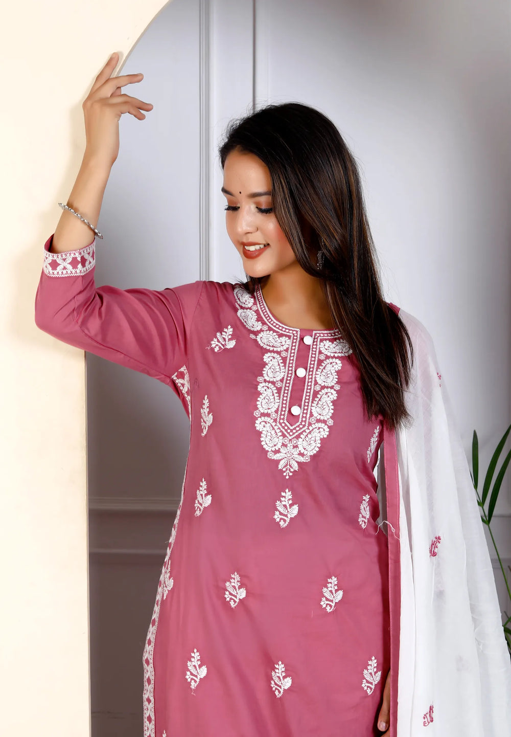 Lucknowi Cotton Suit Set