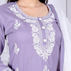 Lucknowi Cotton Suit Set