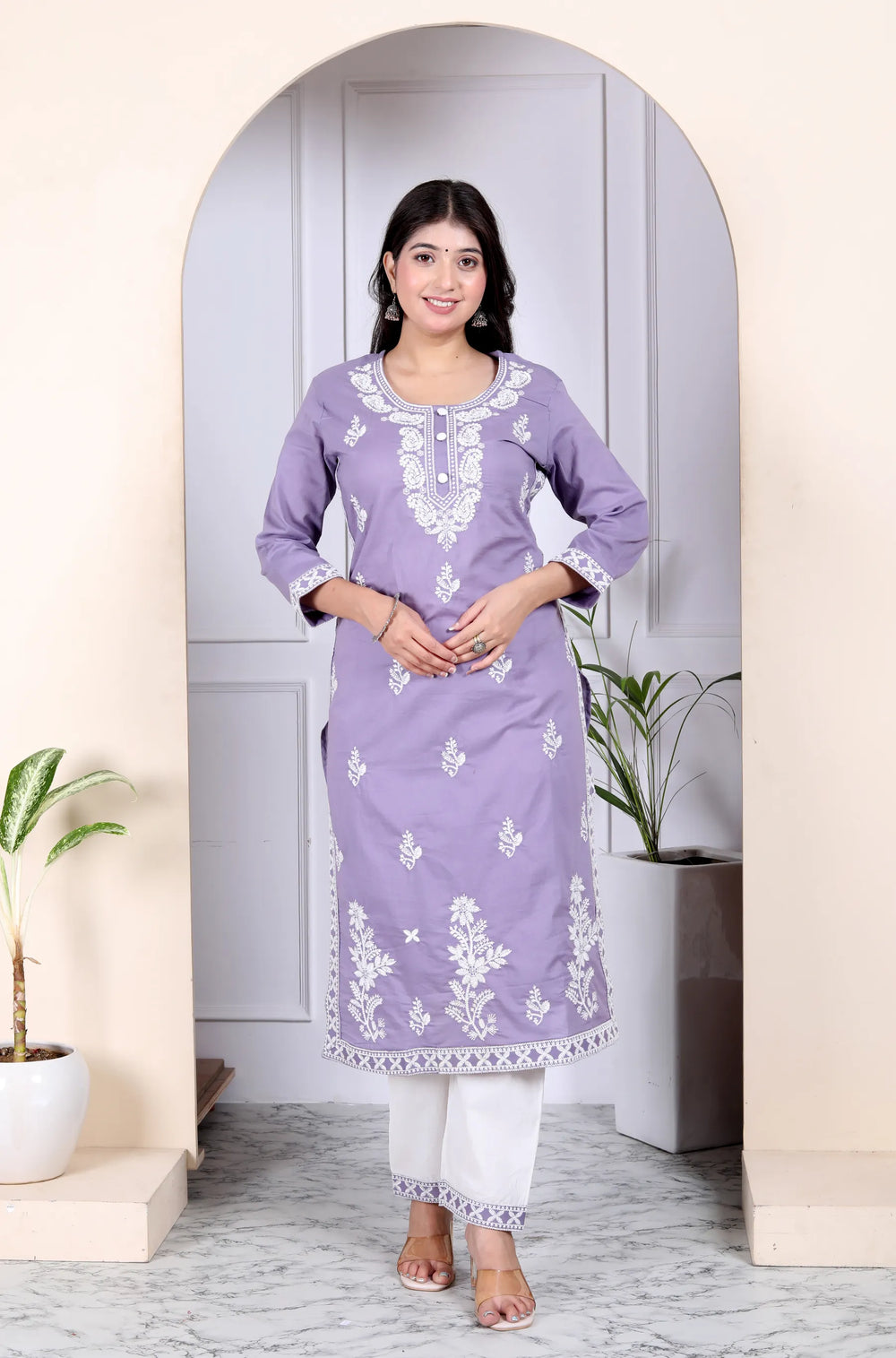 Lucknowi Cotton Suit Set