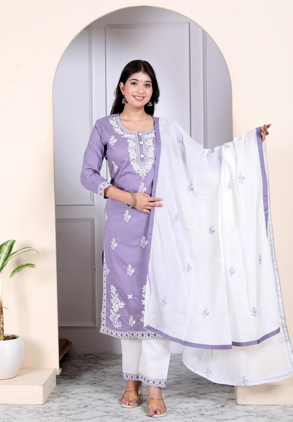Lucknowi Cotton Suit Set