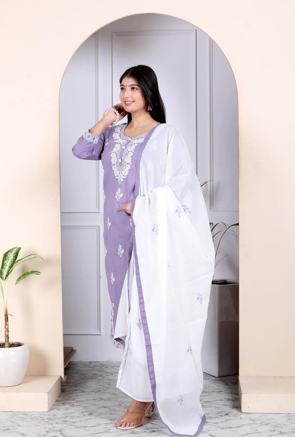 Lucknowi Cotton Suit Set