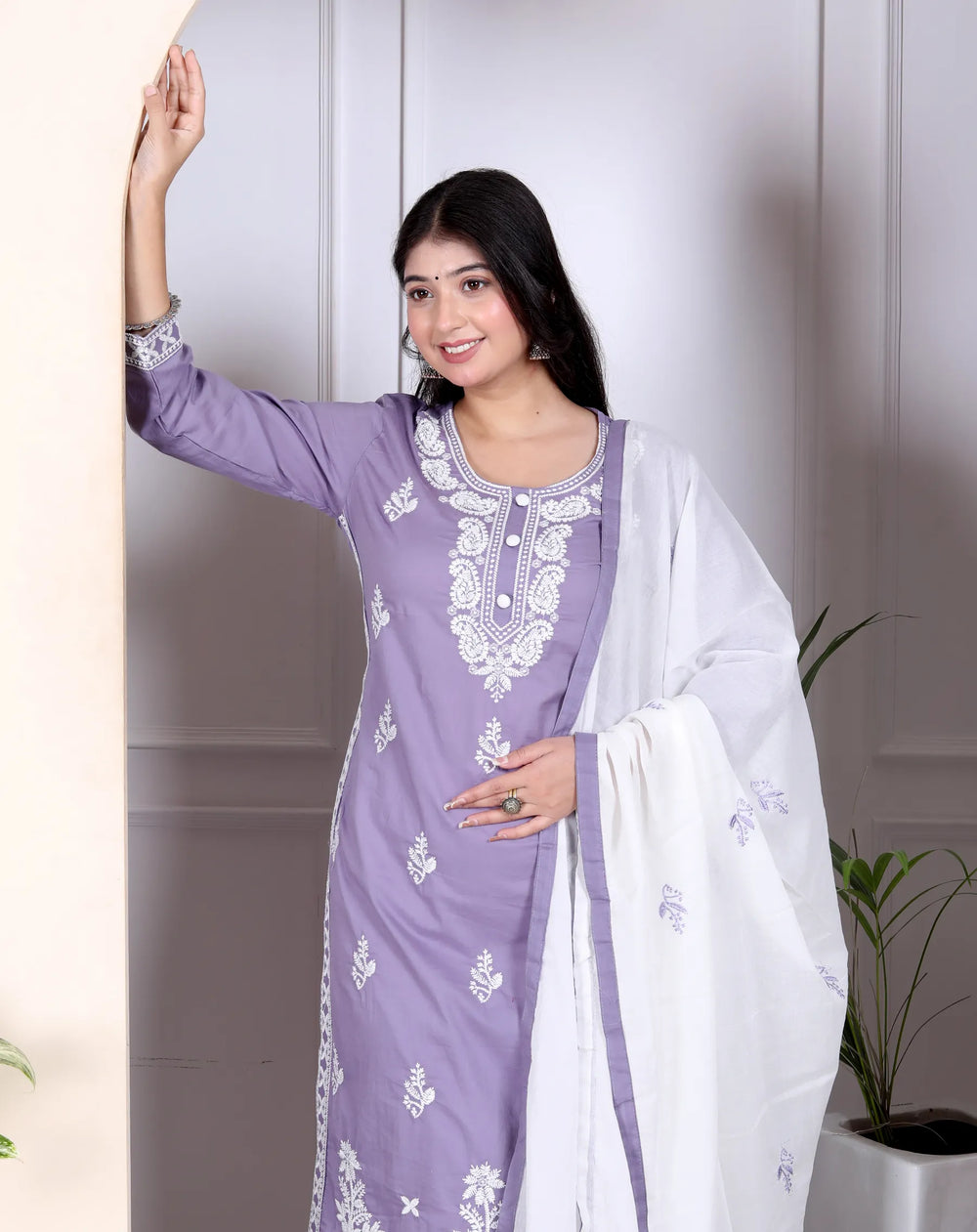 Lucknowi Cotton Suit Set