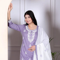 Lucknowi Cotton Suit Set