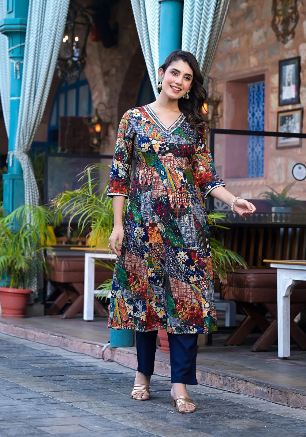 Multi-Tone Rayon Suit Set