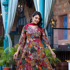 Multi-Tone Rayon Suit Set