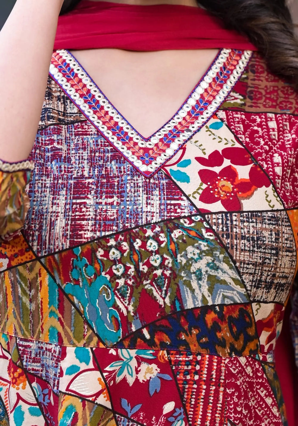 Multi-Tone Rayon Suit Set