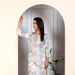 Marble Print Kurta Pant Set
