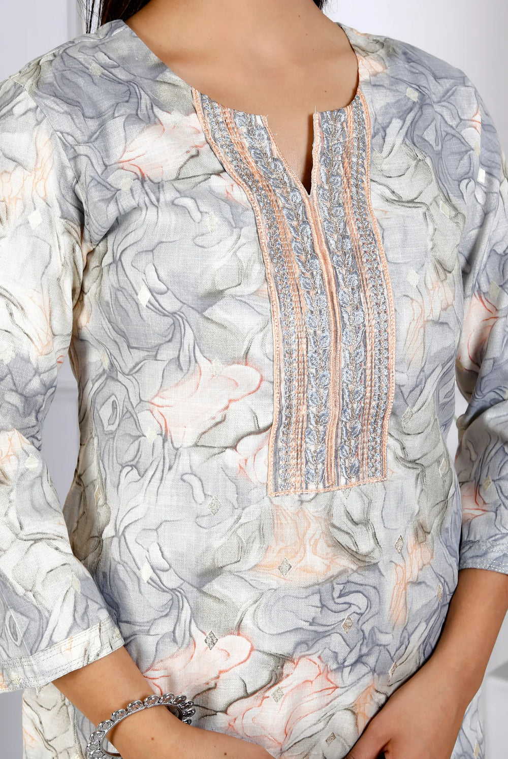 Marble Print Kurta Pant Set