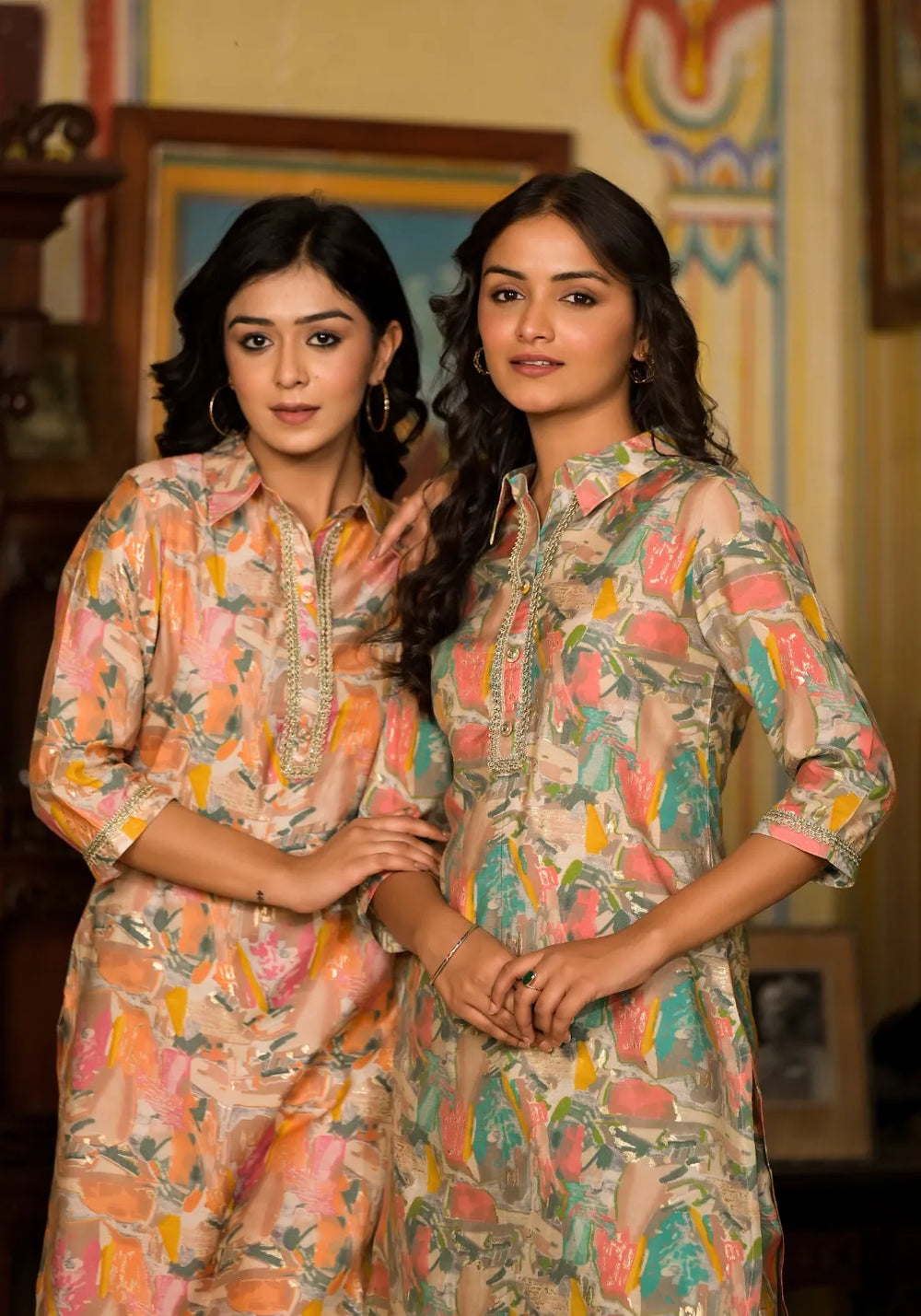 Doodle Hearts Multicolor Kurta Set