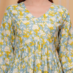 Floral Print Short Kurti